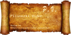 Pilinszki Vidor névjegykártya